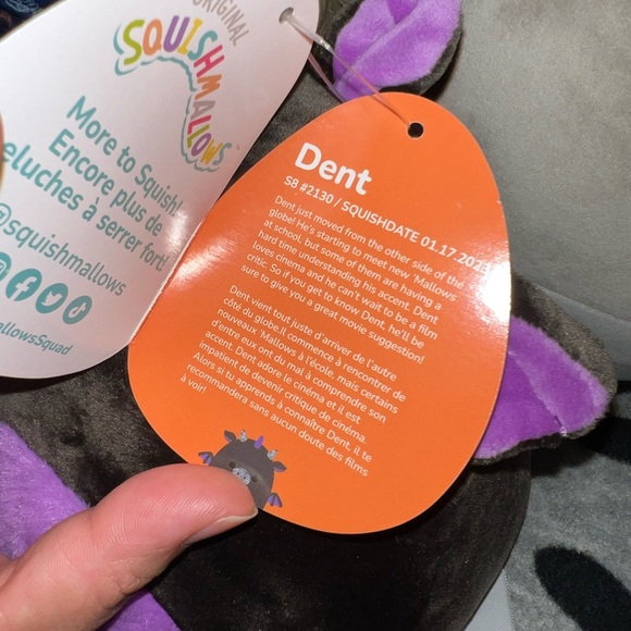 New Halloween FTM 8” Dent The Black and Purple Dragon Squishmallows - Picture 7 of 11